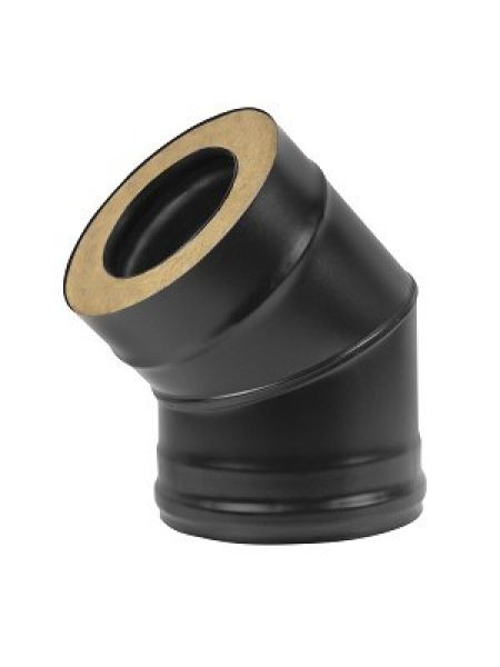 Сэндвич-колено "BLACK" (AISI 430/0,8мм) 45* 2 секции Сэндвич-колено "BLACK" (AISI 430/0,8мм) 45* 2 секции