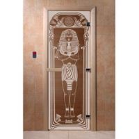 Дверь для бани "Египет" стекло бронза прозрачное коробка ольха 70х190см