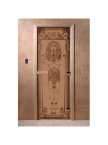 Дверь для бани "Египет" стекло бронза матовая коробка ольха 70х190см