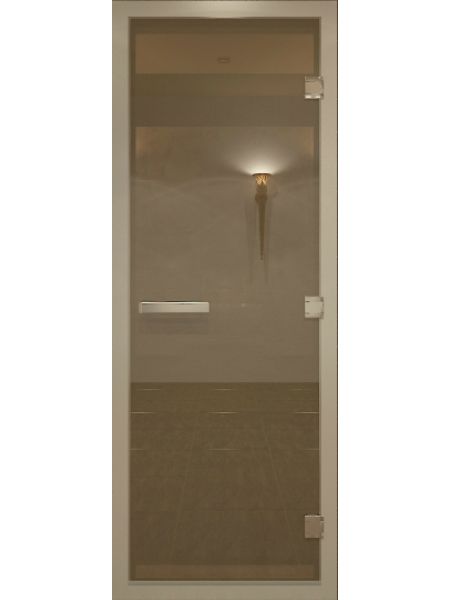 Дверь в хамам 70х190 см бронза прозрачная коробка алюминий