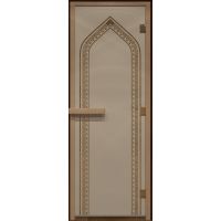 Дверь для бани "Арка" стекло бронза матовая коробка ольха 70х190см