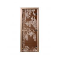 Дверь для бани "Березка" стекло бронза прозрачное коробка ольха 70x190см