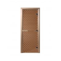 Дверь для бани "Мираж" стекло бронза матовая коробка ольха 70x190см
