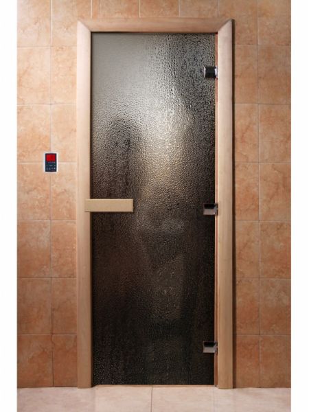 Стеклянная дверь для бани и сауны с фотопечатью 190*70 А010